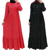Polka Dot Ruffled High Waist Dress